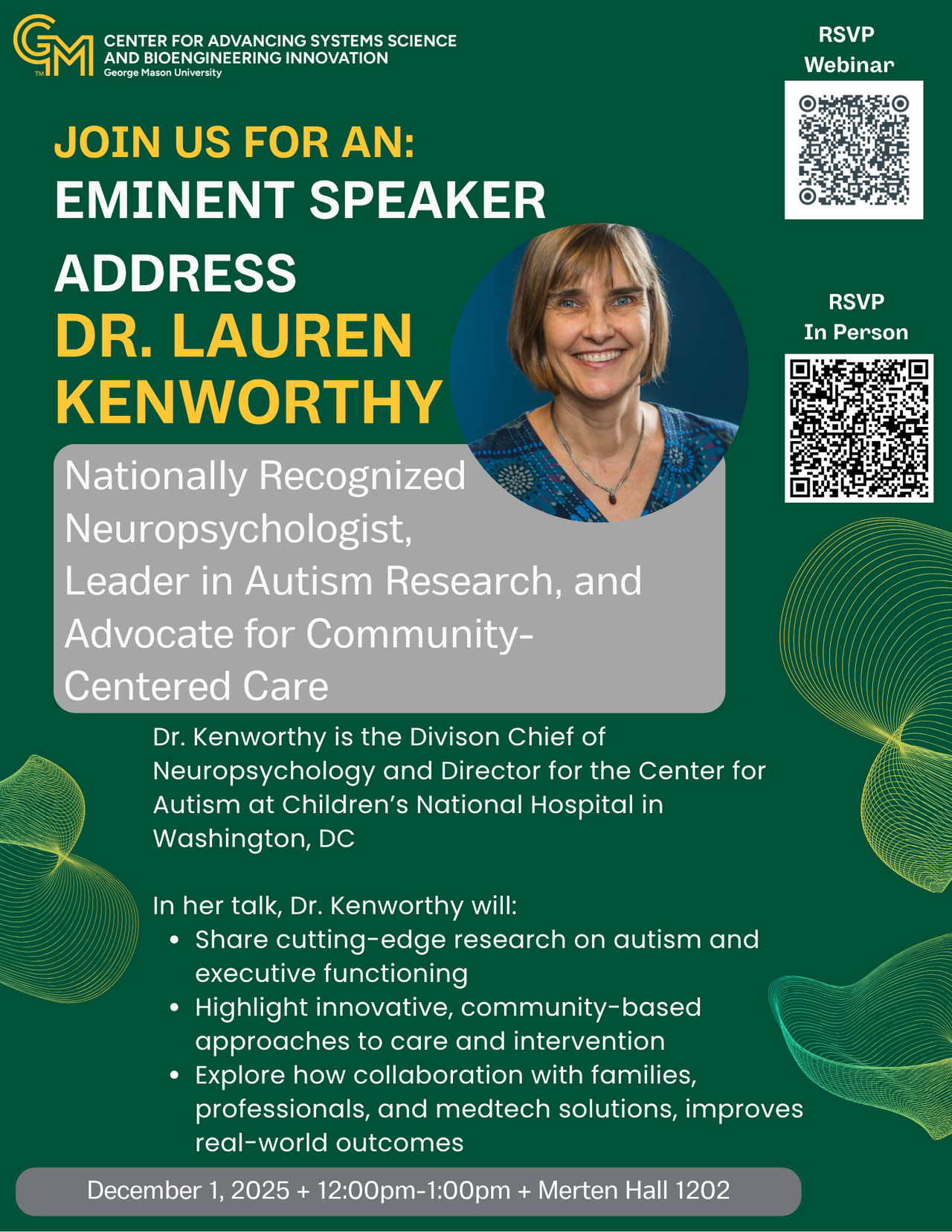 Dr. Lauren Kenworthy Eminent Speaker Address Flyer